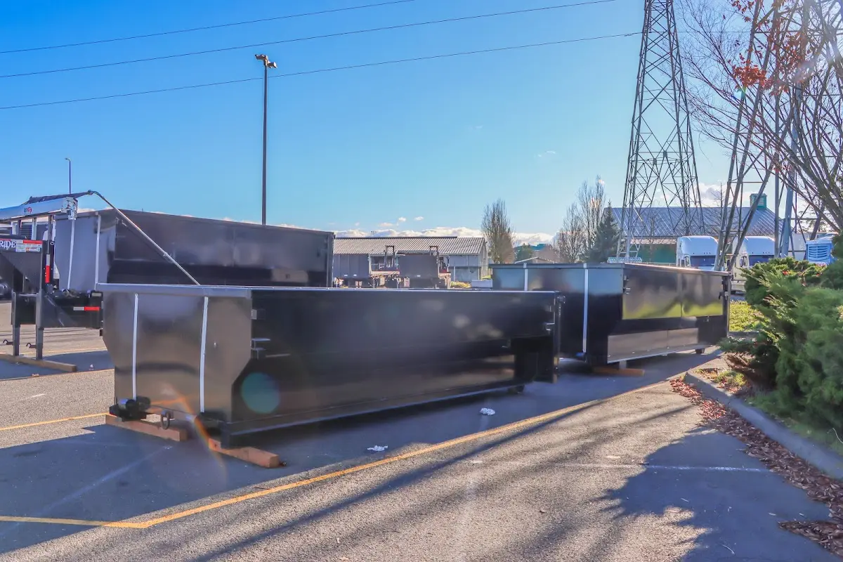 Roll-off dumpster ready for waste disposal at job site for Roofing Dumpster Rental in Damascus